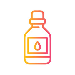 a flat gradient outline icon of an essential oil bottle for web and graphic design.