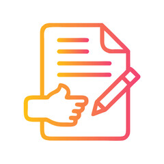 a flat gradient outline icon of an ethical contract for web and graphic design.
