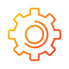 a flat gradient outline icon of automation gear for web and graphic design.