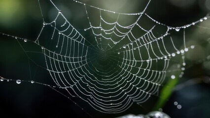 Fototapeta premium Dew-kissed spiderweb (4)