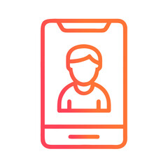 a flat gradient outline icon of customer profile for web and graphic design.