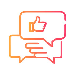 Obraz premium a flat gradient outline icon of ethical communication for web and graphic design.