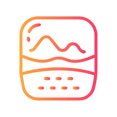 a flat gradient outline icon of exfoliation treatment for web and graphic design.