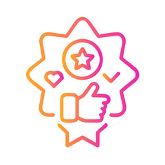 a flat gradient outline icon of loyalty for web and graphic design.