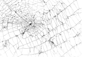 Cracked glass surface with intricate patterns