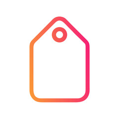 a flat gradient outline icon of price tag label for web and graphic design.