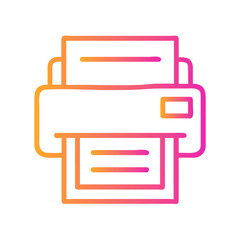 Fototapeta premium a flat gradient outline icon of receipt printer for web and graphic design.