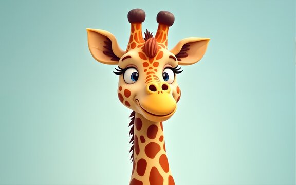 Cartoon digital avatars of a Healthcare Giraffe. High quality
