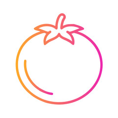 a flat gradient outline icon of tomato for web and graphic design.