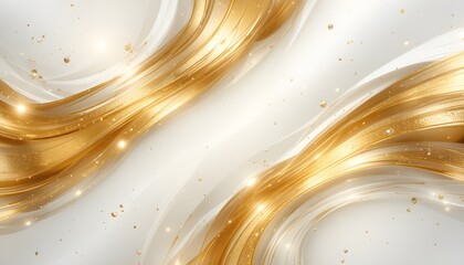 Luxury Gold Vector Background – Abstract White and Gold Lines with Glow Effect