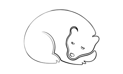 California Brown Bear Silhouette Vector flat design with brushes line icon. Minimal Black Animal Design. Bear silhouette.