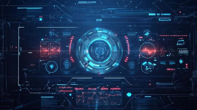 Hud displaying digital data interface and futuristic technology - Powered by Adobe