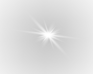 Sparkling white star glows with radiant light beams and tiny sparkling particles. Its magic shine illuminates any scene vividly. PNG transparent background allows layering ease