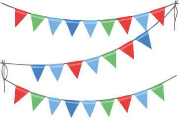 Obraz premium Colorful bunting flags arranged in rows perfect for festive decorations and celebrations high quality