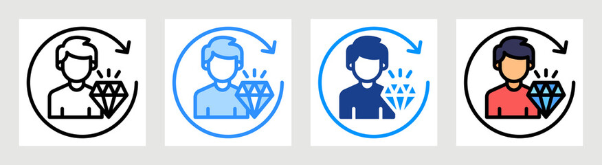 Customer Lifetime Value Icon Collection Set Multiple Style