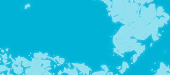 Abstract representation with a blue background and irregularly shaped light blue splashes scattered across