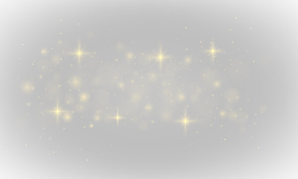 Flying golden particles shimmer like fairy dust, scattering radiant light in all directions. Perfect for festive, abstract, or magical compositions. PNG transparent background ensures design flexibili