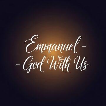 Elegant emmanuel god with us text design on a dark background, a reminder of faith and hope