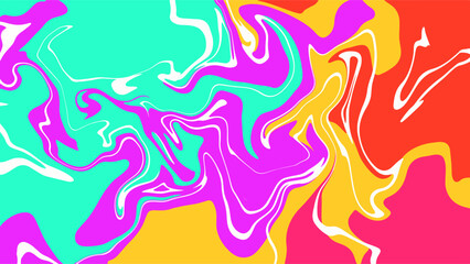 Purple Fluid Art Wallpaper, Psychedelic Neon Color Swirl Pattern.