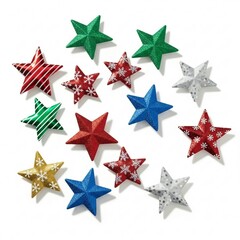 Vibrant Star Accents Displaying a Variety of Colors and Textures
