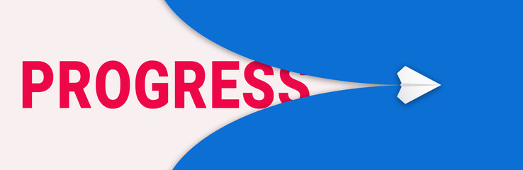 Paper airplane as a symbol of progress, success and innovative ideas