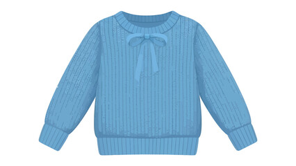 Fototapeta premium Sweet Azure Sweater: A soft blue sweater with a bow, a cozy and stylish garment for cooler days.
