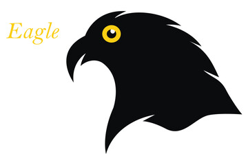 Eagle icon in black and gold color. Vector illustration.