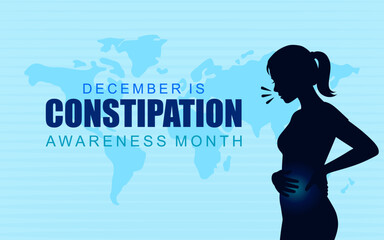 Vector illustration on the theme of Constipation awareness months observed each year during December. Great for banner, poster, card and background design.
