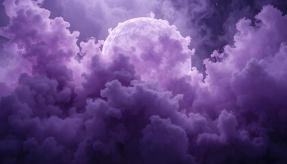 Purple Halloween Transparent Background with Magical Smoke, Fog, and Violet Cloud Effect for Spooky Design