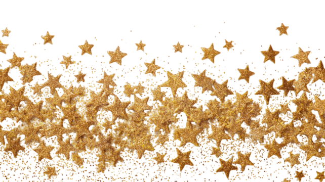 Seamless golden stars pattern decoration background on a blue wallpaper for a holiday celebration design