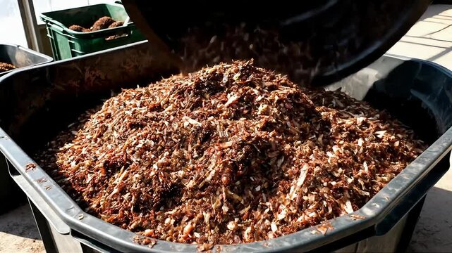 Dynamic kelp harvest unloading creates a vibrant scene of natural resources for sustainable agriculture and organic fertilizer production