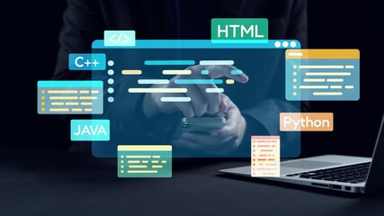 A virtual globe showcasing various languages like English, Spanish, and French, symbolizing global communication, technology, and digital interaction in modern workspace. Qubit - Powered by Adobe