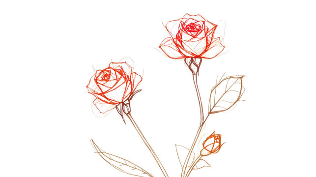 Red roses and floral spring nature vector design illustration - Powered by Adobe