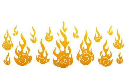 golden fire flames set vector illustration. Chinese New Year elements © Haysahara