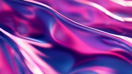 Abstract flowing metallic fabric texture with purple and pink - Powered by Adobe