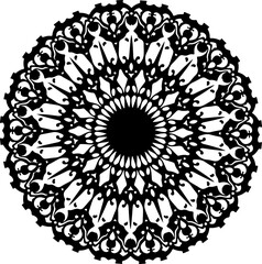 Ornamental Black Mandala Design