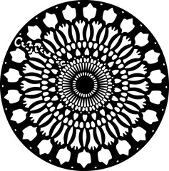 Ornamental Black Mandala Design