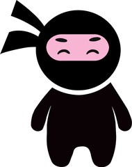 Cute Black Ninja Character Icon