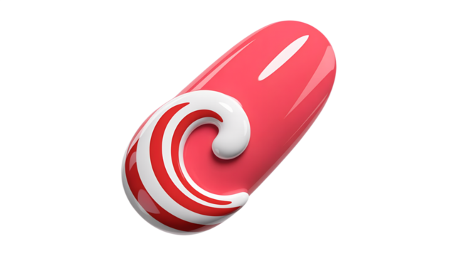 Creative Abstract Swirl Nail Look with Glossy Finish,  Editorial Beauty Concept,
Chic Wave Motif Nail Design,  Artistic Curl Shapes for Style Collections