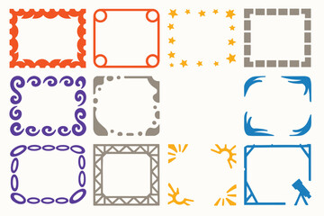 Space-Themed Decorative Frame Icons Collection