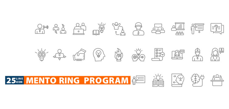 mentoring program outline icon sheet
