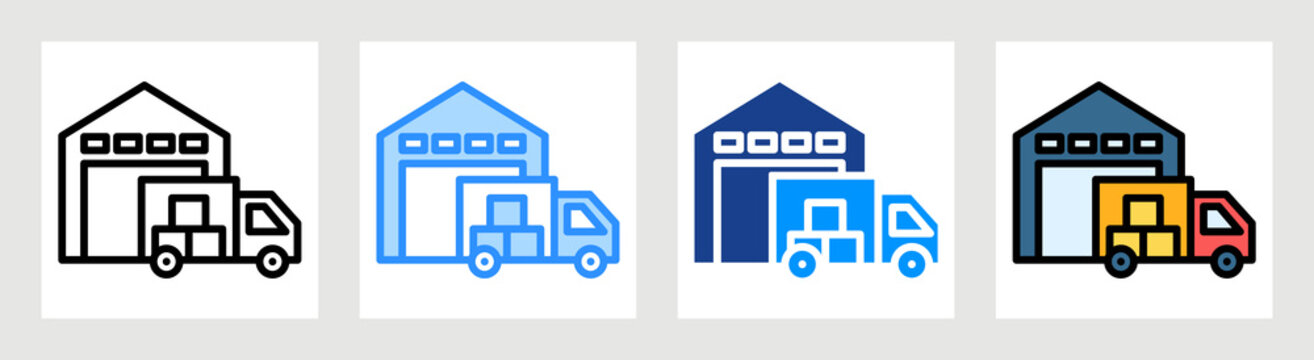 Loading Dock Icon Collection Set Multiple Style