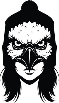 Egale head mask  silhouette  vector illustration