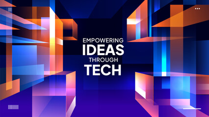 Digital Ideas and Technology Concept - Futuristic Gradient 3D Background Design