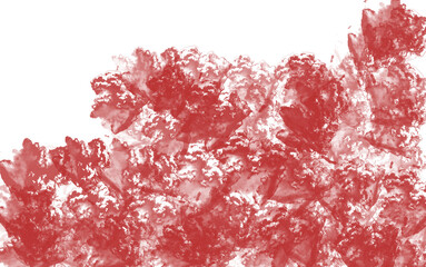 Abstract textured red organic shape with irregular edges background isolated on transparent background