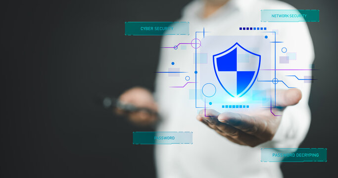 Cyber security and data protection, internet network security, protect business and financial transaction data from cyber attack, user private data security encryption