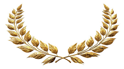 Golden laurel wreath award symbol with barley decoration