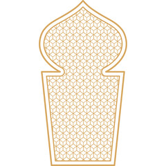 Elegant Golden Islamic Archway With Intricate Geometric Pattern On Transparent Background Isolated Decorative Element For Islamic Architecture Or Design Projects