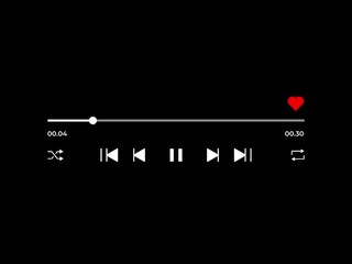Music player overlay with animated play bar. Audio music play back animation 4K resolution - Powered by Adobe