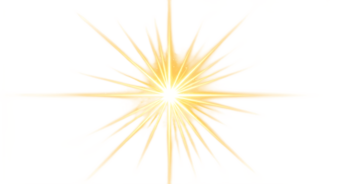 Golden Light Burst Explosion with Radiant Rays on Green Background